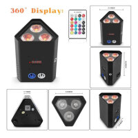 UKing 54W LED Par Rechargeable, RGBWA+UV Party Light Stage Light 4800mAh Battery, Supports APP/DMX Control for Wedding Disco DJ Party Stage Lighting