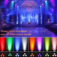 UKing 54W LED rechargeable, RGBWA + UV party light stage light, 4800mAh battery, supports APP/DMX control for wedding disco DJ party stage lighting