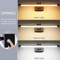 TYhogar LED mirror light bathroom 60cm (without original packaging) 15W, 3 color temperatures dimmable + continuously dimmable LED picture light with swiveling lamp head, wall light arc arm mirror lighting lamp