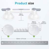 RavArmor 2 Pcs Shower Grab Bars with Safety Color Indicator Nano Glue Vacuum Suction Cup Thickened Shower Handle for Elderly Seniors Gray with White