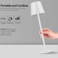 Zoeger Pack of 2 LED Dimmable Battery Table Lamp Wireless Rechargeable Warm Light Color 3000K Table Lamp for Indoor and Outdoor Use with USB-C, Aluminum, IP54 Waterproof (Golden)