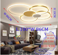 Lxysy Modern LED ceiling light (item has scratches, mounting screws are missing) dimmable, living room lamp, dimmable, ceiling lamp, bedroom, living room lamp, LED, living room ceiling light, lamps for bedroom (golden, L100 x W86 x H10 cm).