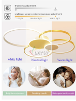 Lxysy Modern LED ceiling light (item has scratches, mounting screws are missing) dimmable, living room lamp, dimmable, ceiling lamp, bedroom, living room lamp, LED, living room ceiling light, lamps for bedroom (golden, L100 x W86 x H10 cm).