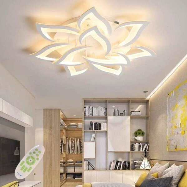 LED ceiling light dimmable, living room lamp with remote control, color changing, bedroom ceiling lamp, modern ceiling lighting, ceiling lighting, chandelier lamp, dimming 10 heads/Ø85cm/33.4in