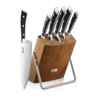 D.Perlla knife block set, 6-piece knife set with wooden...