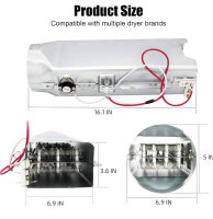 5301EL1001A Dryer Heating Element, 5301EL1001A Dryer Heating Element Assembly for LG Electronics, 5301EL1001A Dryer Heating Assembly Replacement, Perfect Replacement for DLE3777W, DLE5977B, DLE5977S