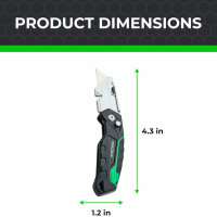 Toolzilla Utility Knife with Retractable Handle (with 9 Replacement Blades) - Heavy Duty Folding Cardboard Cutter - Razor Sharp Blade Perfect for Cardboard, Carpet, Rope, Boxes, Rubber and Leather - Perfect for Home Office and Outdoor Camping