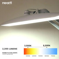 Neatfi LED Strahler XL 2.200 Lumen, 24 W, superheller Strahler, 117 SMD LED Dioden, 51 cm, ultrahell (CCT in Zaciskiem Biały)