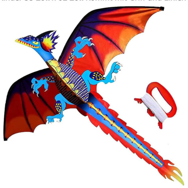 Touch the sky Drachen Flugdrachen Klassischer Drachen für Kinder 55 Zoll x 62 Zoll Kommt mit Griff und Linien