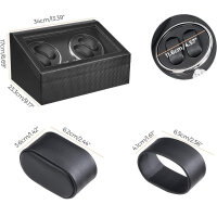 ANWBROAD Uhrenbeweger für Automatikuhren 4 Uhren+6 extra Speicherplätze 4 Drehmodis mit super leisem Mabuchi Automatik Uhrenbeweger Watch Winder Uhrendreher Karbonfaser USB-Aufladung JWW002B