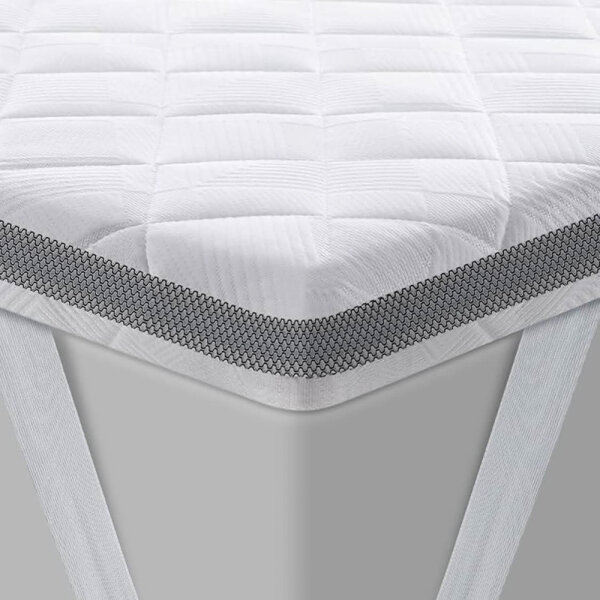 BedStory Gel Topper 200x200cm (ohne OVP) h3 h4 aus 7,5 cm Höhe Kaltschaumkern, atmungsaktive 3D-Netz Bezug, Bequeme Matratzentopper für Boxspringbett und unbequemem Betten Schlafsofa Weiß