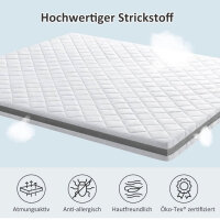 BedStory Gel Topper 200x200cm (ohne OVP) h3 h4 aus 7,5 cm Höhe Kaltschaumkern, atmungsaktive 3D-Netz Bezug, Bequeme Matratzentopper für Boxspringbett und unbequemem Betten Schlafsofa Weiß