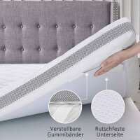 BedStory Gel Topper 200x200cm (ohne OVP) h3 h4 aus 7,5 cm Höhe Kaltschaumkern, atmungsaktive 3D-Netz Bezug, Bequeme Matratzentopper für Boxspringbett und unbequemem Betten Schlafsofa Weiß