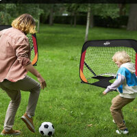 KAIDIDA Mini-Fußballtore faltbar 2er-Set für Kinder, 75 * 75 * 120cm,popup-Tor mit Torwand, Outdoor mit Tragetasche, Polyester,für Garten und Strand.