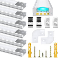 Chesbung LED aluminum profile 1m, set of 6, U-shape, for...