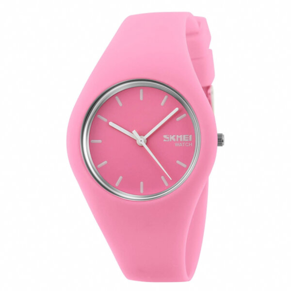 SKMEI Watch for Men or Women, Soft Silicone Strap Unisex Watches (Pink)