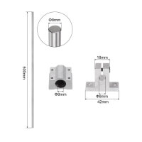 sourcing map 2er Set Linearführungen 8mm x 500mm Lagerstahl (ohne OVP)