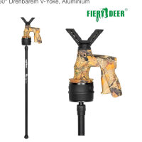 FIERY DEER Gen6 Schießstock & Zielstock Jagd, pirschstock Jagd, Professionelle Leichte Gewehrauflage mit 360° Drehbarem V-Yoke, Aluminium