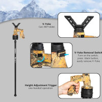 FIERY DEER Gen6 Schießstock & Zielstock Jagd, pirschstock Jagd, Professionelle Leichte Gewehrauflage mit 360° Drehbarem V-Yoke, Aluminium