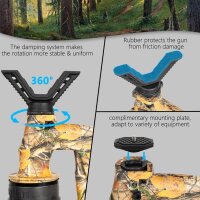 FIERY DEER Gen6 Shooting Stick & Target Stick Hunting Professional Lightweight Rifle Rest 360° Rotating V-Yoke Aluminum