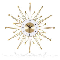 Lafocuse Large Gold Metal Wall Clock Modern Nordic Silent Clock Creative Decorative Art for Living Room Bedroom Office Kitchen 56cm