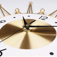 Lafocuse Large Gold Metal Wall Clock Modern Nordic Silent Clock Creative Decorative Art for Living Room Bedroom Office Kitchen 56cm