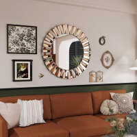 Artloge Round Decorative Wall Mirror Gold 80×80,...