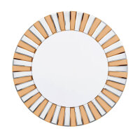 Artloge Round Decorative Wall Mirror Gold 80×80, Mirror with Metal Hooks, Hanging Mirror, Makeup Mirror, Door Mirror, Bathroom Mirror for Bathroom, Living Room, Bedroom