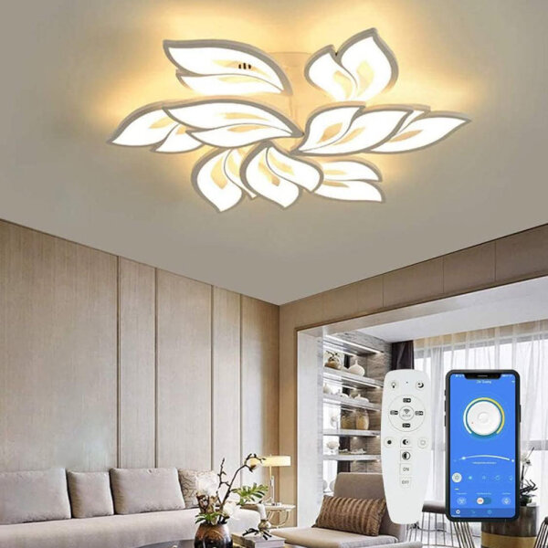 LED Deckenleuchte Dimmbar, 70W-140W Deckenlampe LED Wohnzimmerlampe mit Fernbedienung APP Farbwechsel - Moderne Wohnzimmerlampe Deckenleuchte Energie Sparen Dimming Deckenbeleuchtung Schlafzimmerlampe