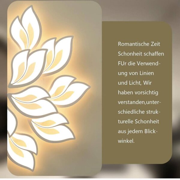 Smarte LED Deckenleuchte Blumen-Design – 9 Köpfe, 120 W, 5200 Lm, 3000–6500 K, Kompatibel Mit Alexa & Google Home, Inkl. Fernbedienung