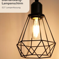 EDISHINE Stehlampe Wohnzimmer 163cm, Vintage Standleuchte Dimmbar, Industrial Stehleuchte Schwarz mit LED E27 Leuchtmittel, 3 Käfig Lampenschirm aus Metall, für Modern Deko Schlafzimmer, Geschenk