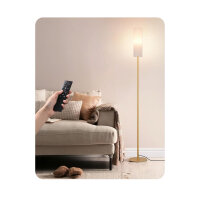 EDISHINE Stehlampe Wohnzimmer 165cm, Standleuchte LED Dimmbar, Stehleuchte Gold mit Fernbedienung & E27 Glühbirne (3 Farbtemperaturen 3000K-6000K), Modern Leselampe Schlafzimmer