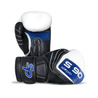 Starpro S90 Boxhandschuhe (16oz) aus PU-Leder für professionelles Training und Sparring im Muay Thai Kickboxen Fitness – Männer und Frauen – Schwarz und Blau