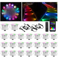 20er WIFI RGB+IC Led Mini Spot 12v, Ø31mm Bodeneinbaustrahler Aussen Led Bodeneinbauleuchten Treppenbeleuchtung, IP67 Wasserdicht, APP Steuerbar, Led Einbaustrahler Kompatibel mit Alexa Google Home