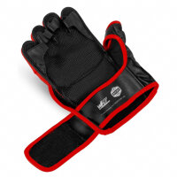 Starpro F55 Fusion Grappling Handschuhe S/M - Premium Synthetisches Cronos Leder - Schwarz Rot - Für professionelles Training MMA Sparring Kickboxen Boxsack Workouts und Fitnessübungen - Männer & Frauen