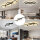 LED ceiling lamp, dimmable ceiling light with remote control APP, adjustable ring shape living room lamp 3 bulbs chandelier lamp, 36W 3000-6500K ceiling lighting for bedroom living room, black 78cm