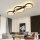 LED ceiling lamp, dimmable ceiling light with remote control APP, adjustable ring shape living room lamp 3 bulbs chandelier lamp, 36W 3000-6500K ceiling lighting for bedroom living room, black 78cm