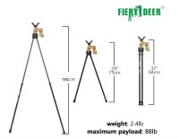 FIERY DEER Gen6 hunting target stick, bipod rifle & rifle stand, hunting stalking stick made of aluminum alloy