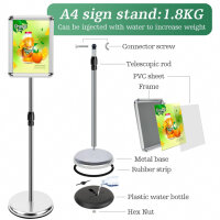 Mutualsign 6 Pack Information Stands DIN A4 Height Adjustable Customer Stopper Outdoor Aluminum Poster Stand Advertising Display Stand for Menu/Wedding/Show/Display/Advertising/Sales (Silver)