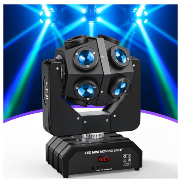 UKing 150W RGBW moving head light LED party light spotlight, DMX stage light with sound activated for Christmas DJ bar disco club