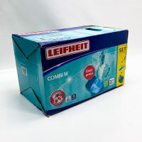 Leifheit Combi M Micro Duo Set mit rückenschonendem Wischgummi für effektives Auswringen, kraftvoller Bodenwischer mit Klick-System