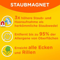 4x Swiffer Staubmagnet-Set mit 1 Griff und 3 Nachfülltüchern mit Febreze-Duft, nimmt Staub auf und schließt ihn ein