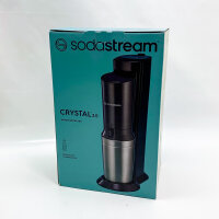 SodaStream Crystal 3.0 Quick-Connect CO2-Flasche Wassersprudler und 1x Glaskaraffe, Schwarz, 45 cm