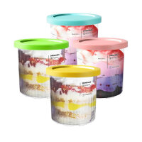 BYKITCHEN CREAMI Deluxe containers/cups for Ninja NC501EU, 4 pieces Creami containers NC501EU, ice cream machine Creami Deluxe accessories, compatible with Ninja Creami ice cream NC501EU NC500EU series ice cream machines