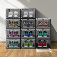 Schuhboxen organizer 10 Boxen.Schuhaufbewahrung für Sneakers und Turnschuhe. Schuhe Schrank für die Aufbewahrung. Sneaker-Austeller. (Schwarz)