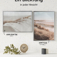 Heimlich® 1x Bilderrahmen 40x50 cm Silber Champagne Metall Rahmen 1-Pack | Dokumentenrahmen 40x50 cm Groß Collage | Metallrahmen Alu-Bilderrahmen Aluminium | Picture Frame 40x50 Fotorahmen