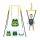 FUNLIO 2-in-1 swing set and baby door bouncer for toddlers, swing set for children with 4 sandbags, foldable metal stand for indoor and outdoor use, easy to assemble and store - green
