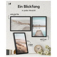 Heimlich® Bilderrahmen 10x15 Schwarz 2-Pack | Bilderrahmen 10x15 Holz | Bilderrahmen Set Schwarz mit Plexiglas | Fotorahmen 10x15 zum Aufhängen & Aufstellen | Picture Frame 10x15 | Photo Frame 10x15