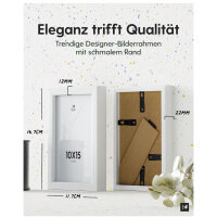 Heimlich® Bilderrahmen 10x15 Weiß 2-Pack | Bilderrahmen 10x15 Holz | Bilderrahmen Set Weiss mit Plexiglas | Fotorahmen 10x15 zum Aufhängen & Aufstellen | Picture Frame 10x15 | Photo Frame 10x15