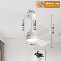 AI-LIGHTING ceiling fan with lighting and remote control 106cm ceiling lamp with fan 3 light colors| 6 Speeds|Timer Ceiling Light with Fan for Living Room Bedroom